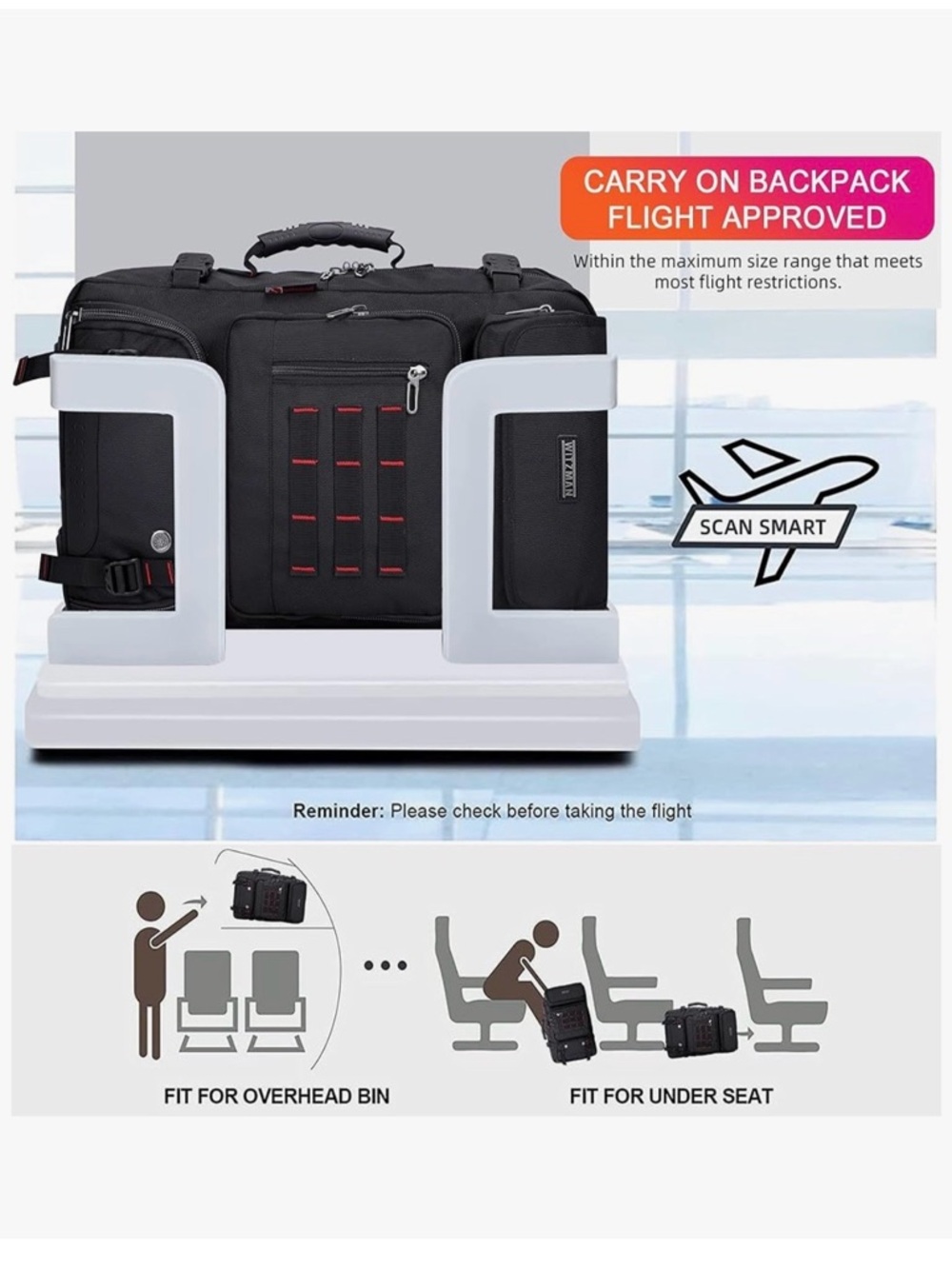 Witzman B682 Carry.-On Travel Backpack. - Picture 6 of 12